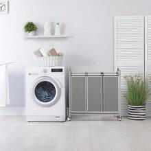 Simple Houseware HeavyDuty 3Bag Laundry Sorter Cart Grey - plateado - Ver 2
