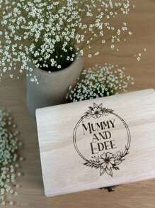 1 Peça Caixa de Memória Personalizada de Madeira Personalizável, Organizador de Armazenamento de Documentos/Fotos, Presente de Aniversário/Casamento/Aniversário de Casal/Aventura/Viagem