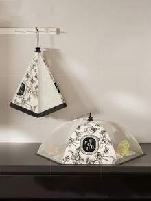 菜罩家用厨房餐桌镂空可拆洗防尘防蚊神器大容量折叠盖菜罩蔬菜防尘罩 - 多色 - 查看 1