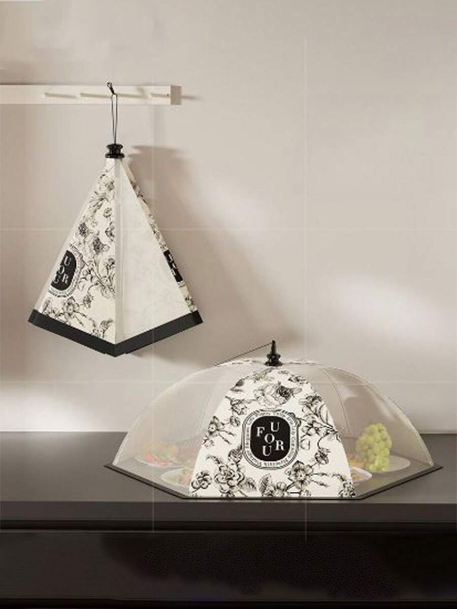 菜罩家用厨房餐桌镂空可拆洗防尘防蚊神器大容量折叠盖菜罩蔬菜防尘罩 - 多色 - 查看 1