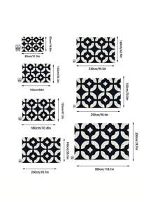 1 peça de tapete impresso de luxo com padrão minimalista retrô, 1100g de lã sintética de alta densidade + base lavável TPR, 0,6cm de espessura, tapete felpudo macio, clássico europeu e americano, simplista, adequado para áreas externas, entrada, sala de estar, quarto, lavanderia, banheiro, tapete grande lavável à máquina para todas as estações, decoração de casa