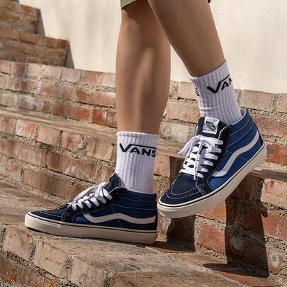 Vans SK8-Mid Reissue Navy Blue Unisex Mid-Top Casual Sneakers, Spring 2026 Collection VN0A391F5TU