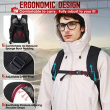 NEWHEY Mochila para cámara, bolso para cámara para DSLR/SLR/Mirrorless, para portátil de 14/15.6 pulgadas, mochila para fotógrafos con anti-robo, con cubierta para la lluvia y soporte para trípode - Multicolor - Ver 5