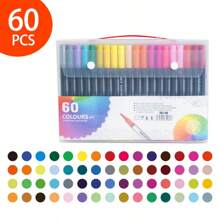 120/100/80/60/48/36/24/12pcs Double-Ended Marker Pen Set,Mark Pen Washable Soft-Tipped Pen Set Of Brushes, Multiple Set Models Available For Selection,Drawing Not Soak Paper, Art Collection, Pen To Graffiti Art Of Diy Pens, Colorful Painting Watercolor Art Mark Pen Sets, Waterproof High-Capacity Color Pen, Exquisite Gift To The Student, The Perfect Gifts Of Gifts, Marker Pen,Back To School,School Supplies