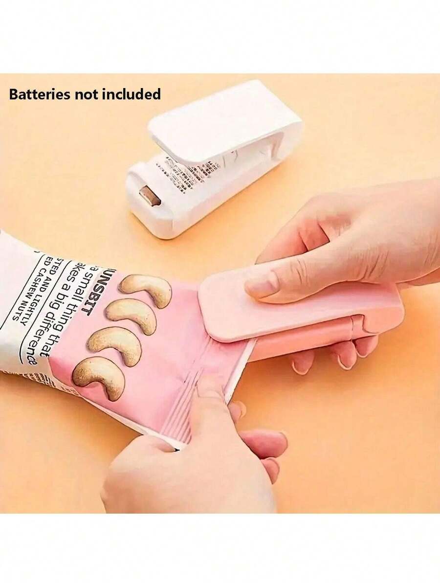 Sellador de calor portátil y mini para bolsas de alimentos, selladora de vacío para bolsas de plástico, máquina selladora de bolsas de aperitivos, kit de sellado de tubos de plástico - Cierre térmico de bolsas de plástico para mantener la frescura - Accesorio de cocina fácil de usar (Baterías no incluidas)