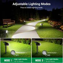 WdtPro Solar Spot Lights Outdoor Warm White, Solar Lights Outdoor Waterproof, 30H+ Runtime Spotlights, Auto ON/Off, Dusk To Dawn Lighting For Yard Patio Garden Pathway Landscape - Trăng lạnh - Xem 6