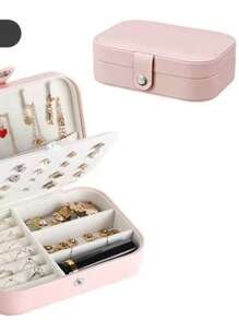 1 pieza/2 piezas Organizador de joyas portátil, para pulseras, collares, aretes, anillos, almacenamiento de accesorios para mujeres, organizador de viaje, regalo de vuelta a la escuela