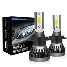 2pcs Roadsun LED Car Headlight Bulbs - H1 H4 H7 H11 9005/HB3 9006/HB4, 6000K White Light, 30000LM, 300W High/Low Beam, 1:1 Beam Design, 12-24V Aluminum Alloy High-Strength Car Lighting, Enhance Driving, Super Cooling System
