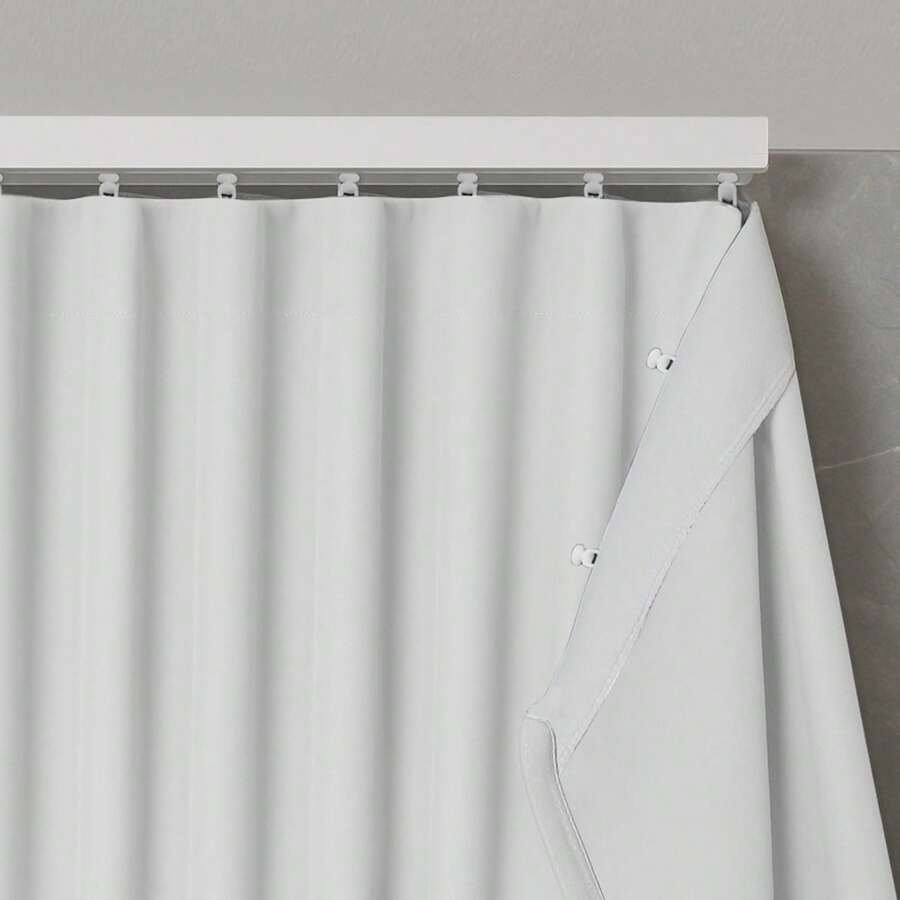 Luxury Blackout Curtain 4 And 5m X 2.80m For Swiss Track Max – Blackout Cuts Off Light For Living Room And Bedroom - 白色 - 查看 1