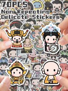 70pcs Cute Characters From Journey To The West Themed Stickers Non-Repeating Delicate Decorative Stickers For Holiday Gift Party&Home Decors Birthday Gift Luggage Scooter Hand Account Water Bottle Cups Laptop Tablet Phone Case Notebooks School Supplies, Back To School