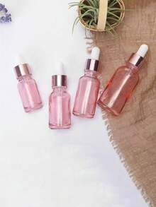 1 Piece 10/15/20/30ml Transparent Pink Essential Oil Essence Dropper Bottle Cosmetic Dispensing Bottle