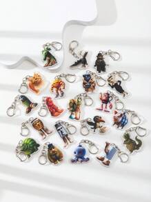 1 Pc Acrylic Strange Italian Silly Animal Shan Hai Jing TungTungTungTung Sahur/Tralalero Tralala/Lirili Larlla/Bombardiro Ctocodilo/Boneca Ambalam//Brr Brr Patapim Character Style Theme Keychain Pendant Backpack Ornament/Bag Accessories/School Bag Accessories/Purse Pendant/Friend's Gifts
