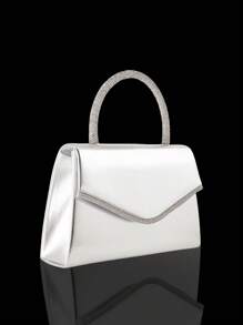 Elegante nuevo estilo de bolsos de mujer, bolsos de noche, bolsos de fiesta. Bolsos de fiesta de moda de PU con pedrería, bolsos de graduación. Conjunto de tres piezas con bolso de cadena para el hombro elegante y avanzado, colgante de pedrería brillante. Juego de collar, aretes y pulsera con colgante de pedrería avanzado, adecuado para fiestas, bodas, cenas, reuniones.