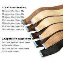 Real Human Hair Tape In Extensions Blonde 12-24 Inch Double Sided Tape For Skin Weft Hair Extensions Tape In 20pcs Seamless Tape In Hair Extensions Straight Human Hair For Women - S1 - 查看 3