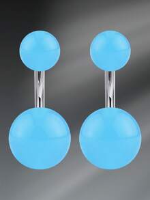 CIZME Glow-In-The-Dark Plastic Navel Rings, Neon Rubber Acrylic Navel Piercing Jewelry Set, Stainless Steel Navel Rings, 14G, 6mm, 10mm, Multi-Color Short Navel Rings Piercing Jewelry, Unisex - Belly Rings - View 15