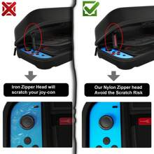 Switch Tragetasche kompatibel mit /Switch OLED, mit Schutzkoffer für 20 Spielekarten, Hartschale Reise-Tragetasche für Konsole & Zubehör, Schwarz