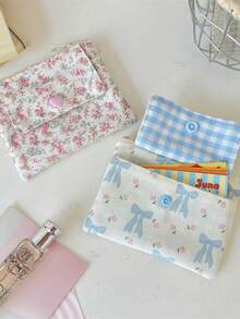 1 Buah Tas Kartu Motif Bunga Dua Lapis Serbaguna dengan Dompet Koin Kapasitas Besar, Tas Barang Serbaguna, Tas Penyimpanan Kartu Identitas, Kartu Bank, Tas Penyimpanan Headphone, Penting untuk Belanja dan Bepergian, Lucu, Ringkas dan Portabel, Hadiah Ulang Tahun - MultiWarna - View 6