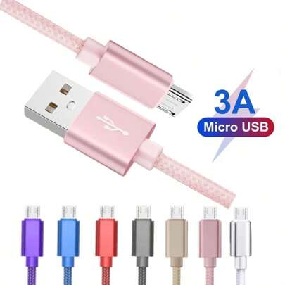 Micro USB Cable, 3.3/6.6F/10T Android Charger Cord Long Braided Sync Fast Charging Cables Compatible With Galaxy S6 S7 Edge, Android Phone Compatible With Samsung Galaxy S7/ HTC Compatible With LG Android, Kindle, Compatible With PS4, Camera, MP3 Micro-USB Nan