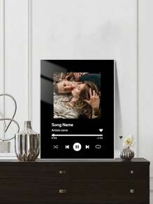 1/2/5 Stück personalisiertes Paar-Musik 2D Acryl Schild Dekoration, individualisierbare Bilder und Songtext, perfekt für Valentinstag, Geburtstag, Jahrestag, Hochzeit, Brautjungfern und Bräutigam Souvenirs, modern und einfach, personalisiert und schön, farbig und wasserfest.