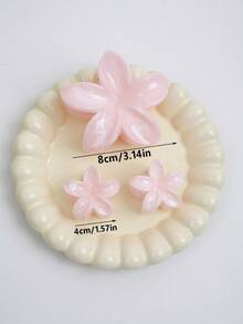 3 件粉色渐变大理石纹鸡蛋花发夹，波西米亚风格发夹，适合海滩度假、春夏季