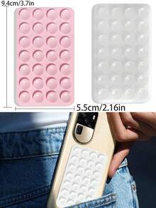 1pc/2pcs Upgraded Thicker & More Silicone Suction Cup Phone Holder, 13 Color Options, Difference Only In Color/Quantity, Portable Movable Square Double-Sided Phone Stand - Multicolor - View 2