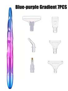 Sparkling DIY Diamond Painting Pen - Wall Art Tool For 5D Embroidery, Nail Art, And Star Sequin Designs - Easy-To-Use Point Drill Pen(1 Pen + 6 Replacable Tips)