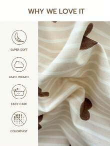 1pc Heart Print Bedsheet, Lightweight, Breathable, Soft & Skin-Friendly - Multicolor - View 3