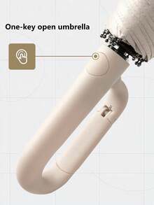 1pc Automatic Folding Umbrella With Buckle, 8 Ribs, Extra Large & Thick, Dual Use Sunshade & Rainproof, High Density Fabric, Lotus Leaf Repellent, Suitable For Men & Women, Portable, Wind & Rain Resistant, Dual Layer Protection, Random Handle Style (Rotating Or Buckle) - Multicolor - View 5