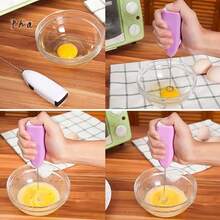 1 Piece Mini Portable Blender Coffee Milk Frother Whisk Foamer Battery Powered - Hijau - View 3