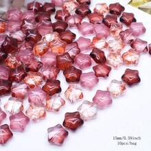 10 cái/túi 15mm Hạt Tím Hồng Vàng Chất Lượng Cao Hạt Bắt Đầu Cho Điện Thoại Chians Làm Phụ Kiện Trang Sức Hạt - Ngôi sao lớn 15mm - Xem 13