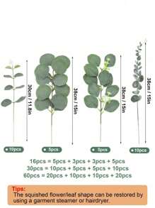 30/60 pièces 4 sortes de tiges de feuilles d'eucalyptus mixtes artificielles, feuilles d'eucalyptus dollar d'argent artificielles, pulvérisation de verdure artificielle fausse pour bouquet de mariage, centres de table, arrangement floral, décoration