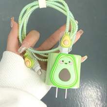 Avocado & Apple Shape Charging Cable Protector, Suitable For Fast Charging Charger Accessories, Phone Accessories