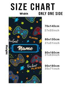1pc Customized Name Ocean Beach Towel, Personalized Children's Beach Towel, Summer Kids Birthday Gift, Customized Name Beach Towel, Unisex Beach Towel For Boys And Girls, Suitable For Outdoor Beach Trips, Swimming, Fitness, Yoga And Other Occasions, Beach Accessories, Customized Beach Towel For Friends, Multiple Sizes Available, Multi-Functional, Highly Decorative, Letter Pattern, Fashionable And Modern, Colorful, Cute And Casual, Customizable, Personalized, Unique, Ideal Gift For Him, Ideal Gift For Her - Style 1 - View 6
