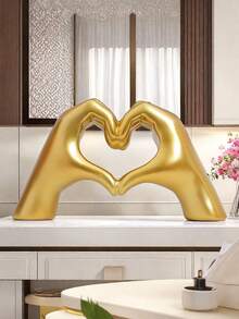 Hand Gesture Desk Statues Love Ornaments, Skull Couple Statue, Creative Wedding Home Desktop Decor, Heart Shape Hand Figurines For Living Room Shelf Coffee Table Centerpiece, Suitable For Home Decor, Bedroom Decor, Office And Students, The Best And Gift, Wintertime Valentine's Day Gift Birthday