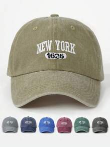 1pc Unisex Outdoor Embroidered "New York" Adjustable Baseball Cap, Sun Protection, Casual, Suitable For Spring/Fall Travel, Beach, Suitable For Men & Women, Y2K Style