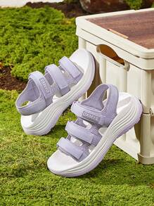 CAMEL CROWN Women's Casual Sandals, Summer Casual Sandals, Thick-Soled High-Heeled Sandals, Hook And Loop Beach Shoes