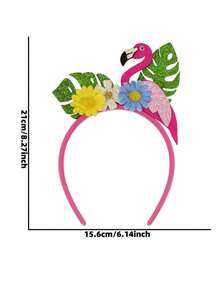 1 件/新款夏威夷派对装饰头带，椰子树火烈鸟头带，夏季沙滩舞会服装花头饰，夏季假日，沙滩配饰，发饰，发带，发箍 - 彩色 - 查看 9