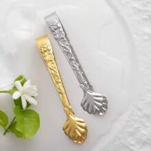 Hochwertige Edelstahl-Eisklammern mit Rosendesign, Mini-Servierklammern perfekt für Buffet, Bar, Kaffee, Dessert-Zucker und Eiseimer, Hochzeiten, Hauseinweihungsfeiern, Feiertags-Partys - Küchenzubehör, dick und langanhaltend, spiegelpoliert