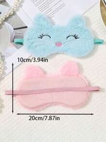 Cute Cartoon Cat Design Plush Sleep Eye Mask, Fashionable