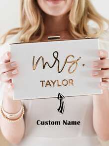 1pc Custom Mrs Purse Bride Clutch Purse For Wedding Bridal Clutch Custom Gift For Bride To Be Personalized Wedding Gift For Bride,Personalized Acrylic Clutch Bridesmaid Clutch Bridesmaid Purse Bridesmaid Bag Custom Personalized Acrylic Purse Acrylic Clutch,Custom Bride Purse - White Acrylic Clutch For Bride - Mrs Crossbody Purse - Bride Bachelorette Accessory - Bride To Be Gift, ,Colorful,Cute,Adorable,Funny,Kawaii,Y2K,Stylish,Unisex,Casual,Custom,Personalized,Unique,Customized,Ideal Gifts For Him,Ideal Gifts For Her,Her,Boyfriend,Girlfriend,Family,Friends