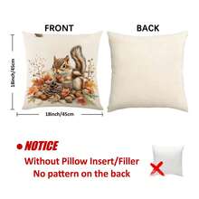 1pc Thanksgiving Squirrel Decorative Table Runner, Autumn Harvest Linen Table Runner, Plaid Pumpkin Table Runner, Squirrel Table Runner, 1 Table Runner, 4 Placemats, 1 Cushion Cover, 3 Product Options, Seasonal Home Decor Indoor/Outdoor Party Supplies, Autumn Decor, Thanksgiving Decor, Room Decor - Multicolor - View 9