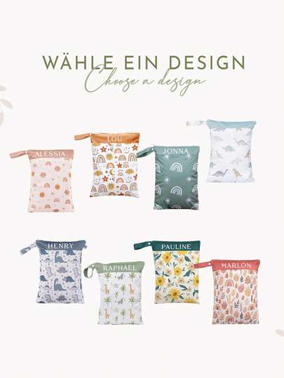 1pc Personalized Children's Wet Bag Clothing Storage Bag, Ideal Gift For Going Out, Customized Baby Name, Customized Wet Bag That Can Separate Wet And Dry,Multi-Functional,Ornamental,Letter,Stylish,Modern,Colorful,Cute,Adorable,Casual,Custom,Personalised,Unique,Customized,Ideal Gifts For Him,Ideal Gifts For Her,Easy Comfort