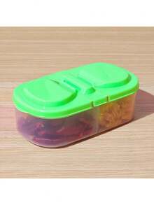 1/2件雙層網格食物儲存盒，極簡透明收納盒，適用於廚房、夏季海灘派對、食物、露營、收納整理、房間裝飾、廚房用品 - 彩色 - 查看 10