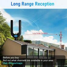 TV Aerial With Signal Booster With Dual Polarization Design High Gain 27ft Coax Cable Built-In Intelligent IC Chip Plug And Play Magnetic Base - Black - View 3