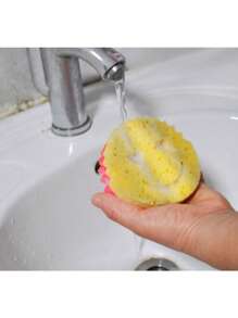 3pcs Smiling Face Multi-Functional 2-Layer Temperature Sensitive Scrub Sponge, Effective Cleaning, Double-Sided Kitchen Sponge - Temperature Sensitive, Scratch-Resistant Cleaning Pad, Suitable For Tableware And Modern Kitchen Sinks