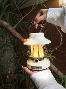 1pc LED Outdoor Camping Light, 3 Color Temperatures, USB Rechargeable Tent Light, Portable Lamp, Fishing/Night Market Light, Emergency Lighting