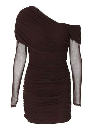 Vestido elegante y sexy para mujer con un hombro, drapeado, ajustado, para fiesta, salida nocturna, festival, vacaciones, otoño e invierno