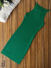 Women Short Dresses - Green - View 2
