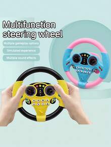 1 件有趣的儿童益智方向盘玩具，带音乐的模拟驾驶游戏，可旋转方向盘，角色扮演玩具（不含电池） - 彩色 - 查看 9