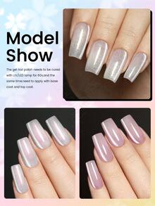 YOKEFELLOW 6瓶10毫升猫眼磁性凝胶指甲油，樱花粉番石榴绿银色闪粉，UV LED可卸持久美甲，适合沙龙和家庭DIY - 彩色 - 查看 4